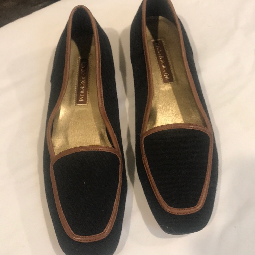 Black canvas 8.5 Enzo Angiolini loafers